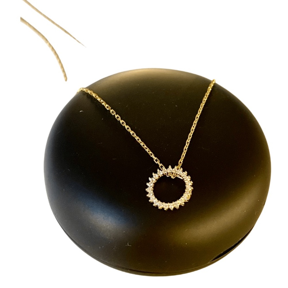 14k Gold Circle pendant ⭕️ Modern Style